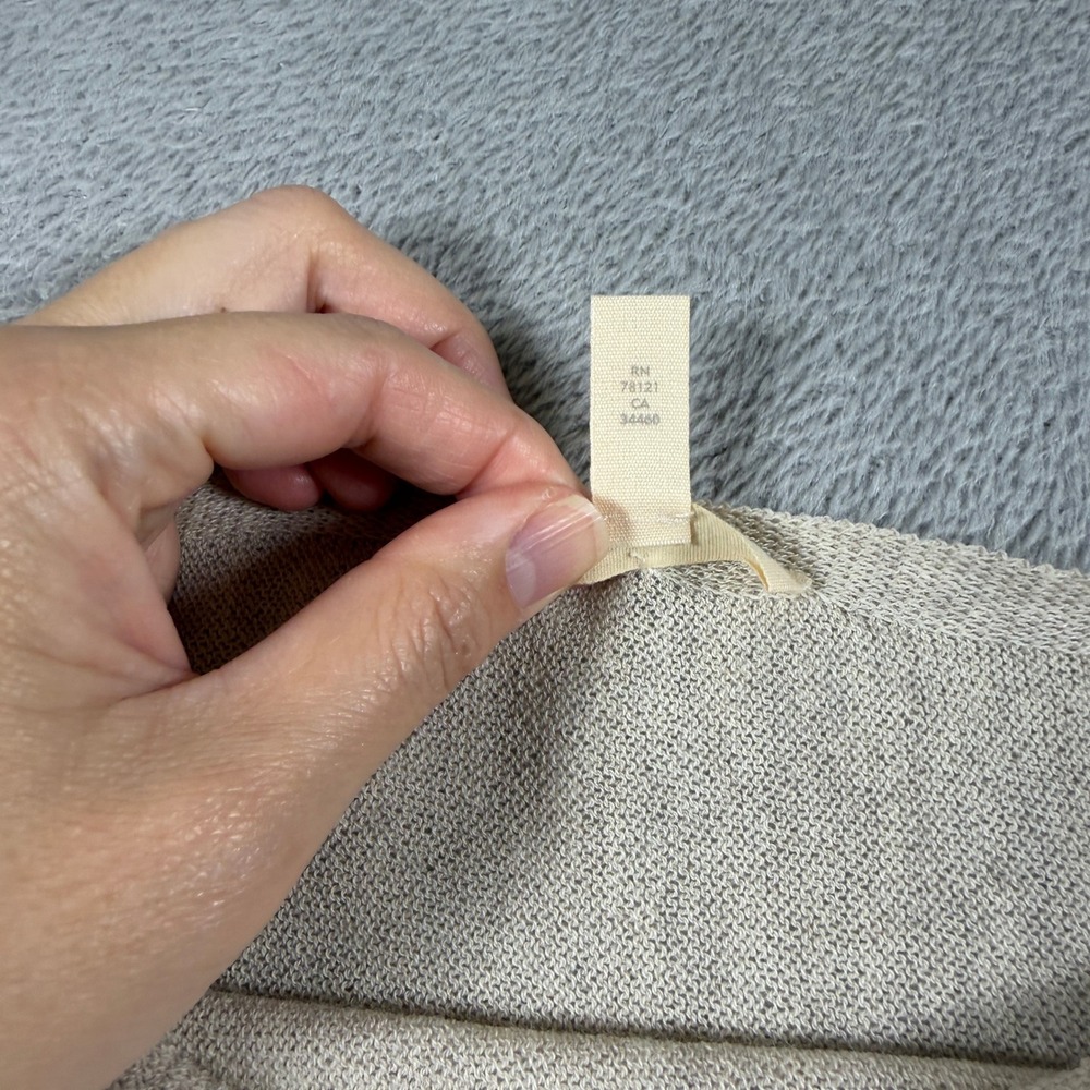 Eileen Fisher Poncho Wrap Women OS Tan Italian Yarn Asymmetric Knit - Picture 5 of 8
